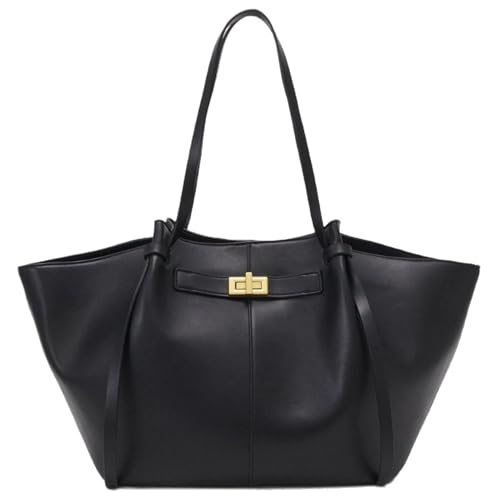 HCHZSH123 Tote Bag Damen,Shopper Tasche Damen Groß,Large Shoulder Handbag mit abnehmbarer Schlaufe (Schwarz) von HCHZSH123