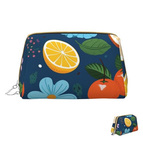 HCLYvexiria Kosmetiktasche, Reise-Make-up-Tasche, wasserdicht, tragbar, weit geöffnet, Zitronen und Schmetterlinge, Make-up-Organizer, große Kapazität, Reißverschluss-Tasche, Kulturbeutel für Damen, von HCLYvexiria