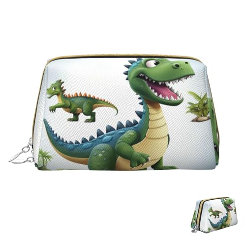 HCLYvexiria Kosmetiktasche, Reise-Make-up-Tasche, wasserdicht, tragbar, weit offen, Cartoon-Dinosaurier-Bilder, Make-up-Organizer, große Kapazität, Reißverschluss-Tasche, Kulturbeutel für Damen, von HCLYvexiria