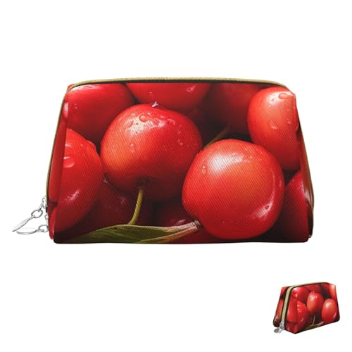 HCLYvexiria Kosmetiktasche, Reise-Make-up-Tasche, wasserdicht, tragbar, weit offen, Schneeflocke, Kiefernbaum, Make-up-Organizer, große Kapazität, Reißverschluss-Tasche, Kulturbeutel für Damen, Rote von HCLYvexiria