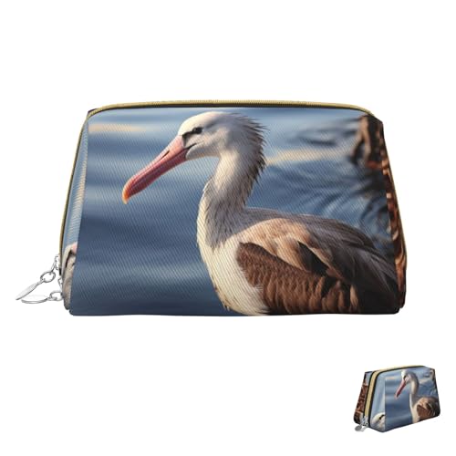HCLYvexiria Kosmetiktasche, Reise-Make-up-Tasche, wasserdicht, tragbar, weit offen, Vogel ruht auf Ast, Make-up-Organizer, große Kapazität, Reißverschluss-Tasche, Kulturbeutel für Damen, Vogel im See, von HCLYvexiria