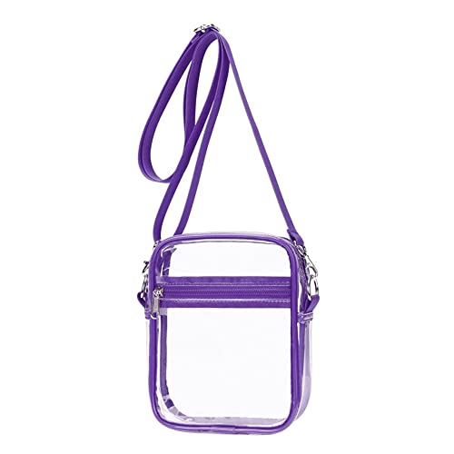 HCLZOE Durchsichtige Tasche mit Stadionzulassung, Durchsichtige GeldböRse mit Verstellbarem Schultergurt für Outdoor-Sportarten, Lila HCLZOE Durchsichtige Tasche mit Stadionzulassung, Durchsichtige GeldböRse mit Verstellbarem Schultergurt für Outdoor-Sportarten, Lila von HCLZOE