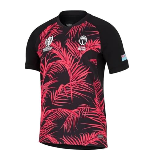 HCOISINI 2023 World Cup RWC Fiji, Rugby-Trikot, Fußball-Trainingstrikot for Herren(SCHWARZ,XXL) von HCOISINI
