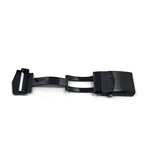 HCPGBGLBTF Falten Sie die Schnalle aus Edelstahl aus Edelstahl feste Doppel-Druckknopf Schmetterlingsbereitstellung Verschluss-Uhr-Uhr-Armband schwarz silber 22mm Uhrenscheibe Tischschnalle(schwarz) von HCPGBGLBTF