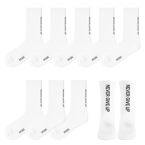 HCQC Unisex Sports Socks 4 Paar of Socken Tennissocken Sportsocken Laufsocken Wandersocken Atmungsaktive Baumwolle socke(38-45Größe) von HCQC