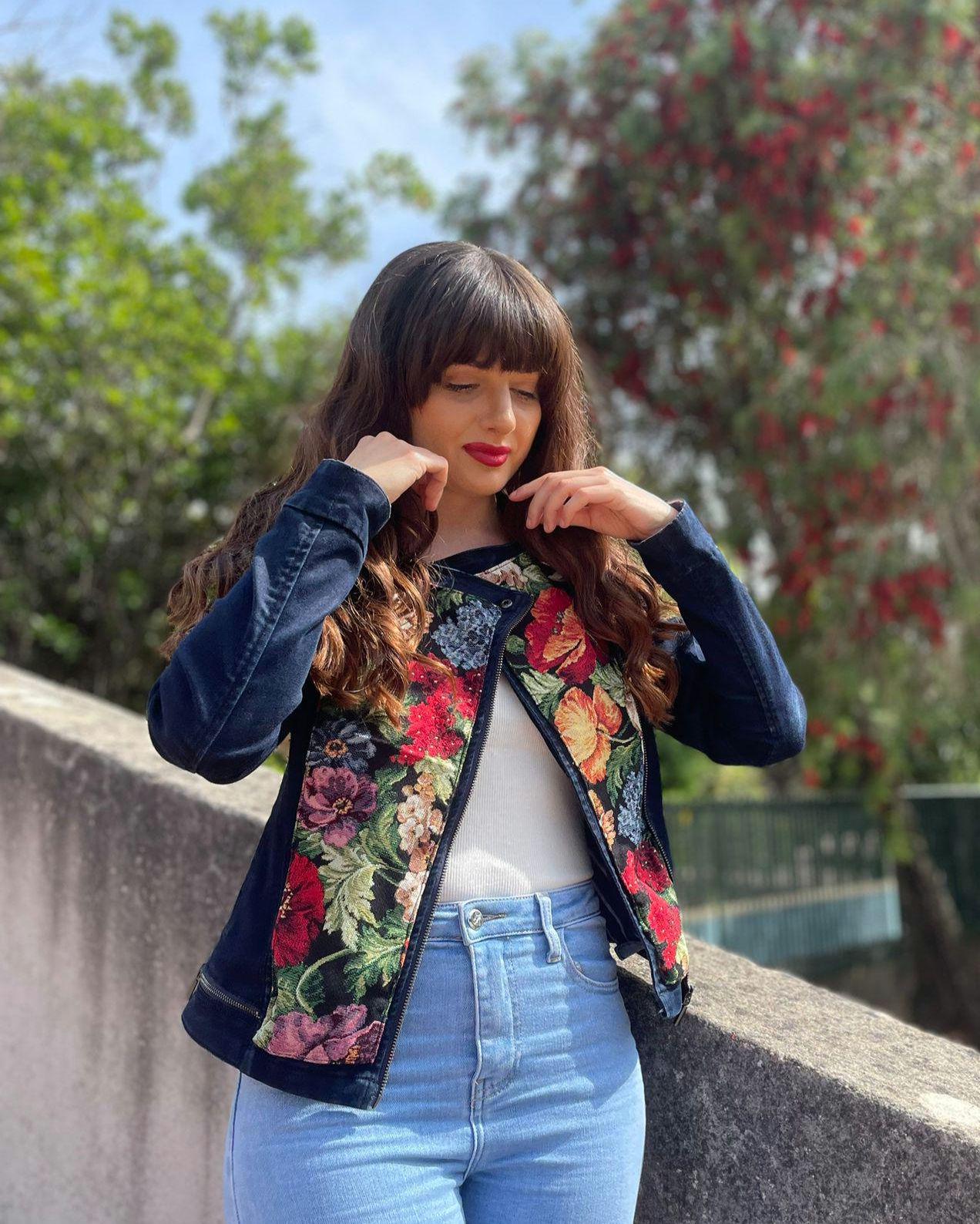 Personalisierte Jeansjacke, Blumenjacke, Verzierte Jacke, Damenjacke, Jacke S Personalisierte Jeansjacke, Blumenjacke, Verzierte Jacke, Damenjacke, Jacke S von HCRevamp