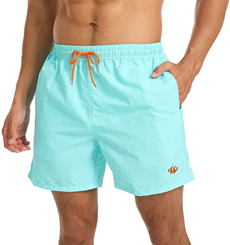 HCSS Badehose Herren Badeshorts Männer Boardshorts Schnelltrocknend Schwimmhose mit Gummizug Kordel und Mesh-Futter(Grun-XXL) von HCSS