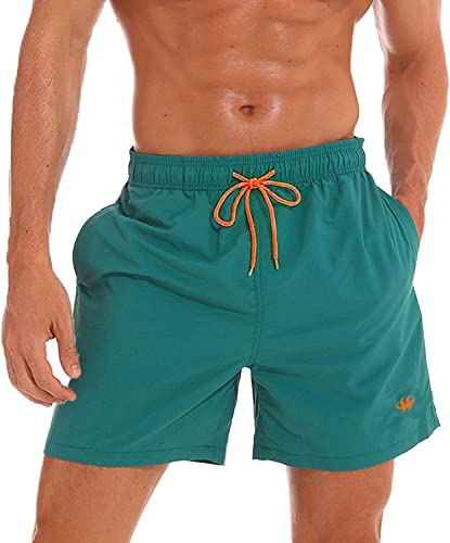 HCSS Badeshorts Herren Sommer Essential Badehose Männer Schnelltrocknend Schwimmhose mit Gummizug Mesh-Futter(Gras grün-L) von HCSS