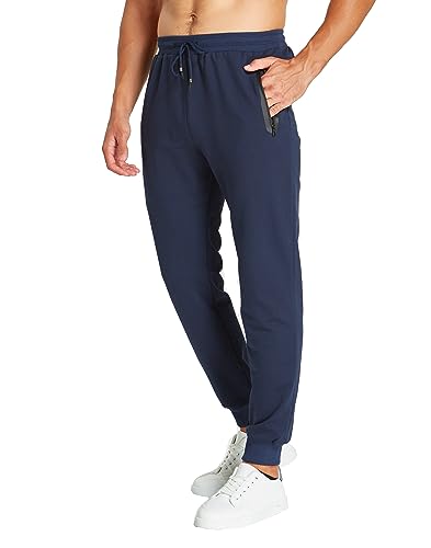 HCSS Jogginghose Herren Sweathose Trainingshose Herren Baumwolle Sporthose Lang Slim fit mit Elastische Bündchen(Blau-M) von HCSS