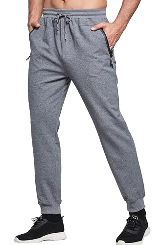 HCSS Jogginghose Herren Baumwolle Trainingshose Sporthose mit Reißverschlusstaschen(Grau-3XL) von HCSS