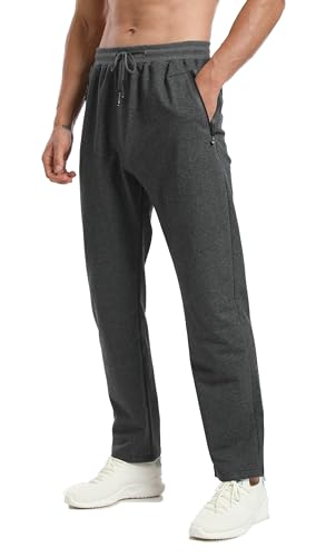 HCSS Jogginghose Herren Baumwolle Trainingshose Sporthose mit Reißverschlusstaschen(Grau06-3XL) von HCSS