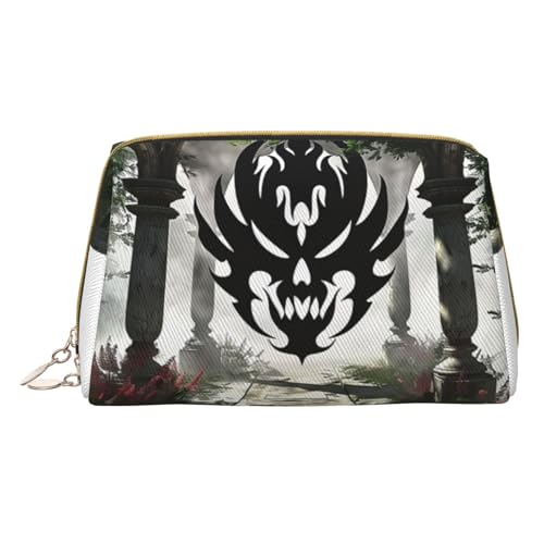 HCVXBSA Reise-Make-up-Tasche, Geschenk für Frauen, PVC-Leder-Kosmetiktasche, Kulturbeutel, tragbare breite offene Tasche, Reise-Kosmetiktasche mit Trennwand, Weiss/opulenter Garten, Einheitsgröße von HCVXBSA