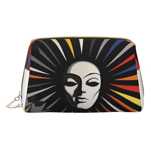 HCVXBSA Reise-Make-up-Tasche, Geschenk für Frauen, PVC-Leder-Kosmetiktasche, Kulturbeutel, tragbare breite offene Tasche, Reise-Kosmetiktasche mit Trennwand, Weiss/opulenter Garten, Einheitsgröße von HCVXBSA