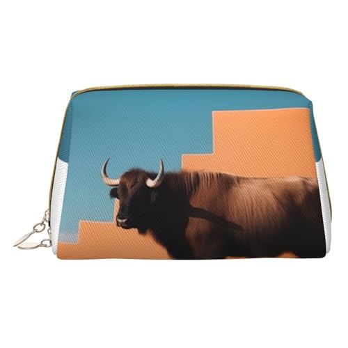 HCVXBSA Reise-Make-up-Tasche, Geschenk für Frauen, PVC-Leder-Kosmetiktasche, Kulturbeutel, tragbare breite offene Tasche, Reise-Kosmetiktasche mit Trennwand, Weiss/opulenter Garten, Einheitsgröße von HCVXBSA