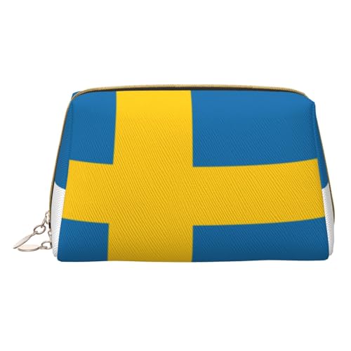 HCVXBSA Reise-Make-up-Tasche, Geschenk für Frauen, PVC-Leder-Kosmetiktasche, Kulturbeutel, tragbare breite offene Tasche, Reise-Kosmetiktasche mit Trennwand, Weiss/opulenter Garten, Einheitsgröße von HCVXBSA