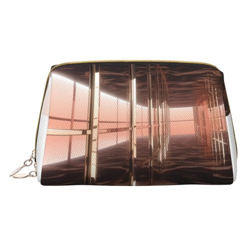 HCVXBSA Reise-Make-up-Tasche, Geschenk für Frauen, PVC-Leder-Kosmetiktasche, Kulturbeutel, tragbare breite offene Tasche, Reise-Kosmetiktasche mit Trennwand, Weiss/opulenter Garten, Einheitsgröße von HCVXBSA