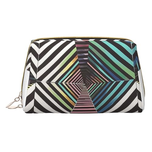 HCVXBSA Reise-Make-up-Tasche, Geschenk für Frauen, PVC-Leder-Kosmetiktasche, Kulturbeutel, tragbare breite offene Tasche, Reise-Kosmetiktasche mit Trennwand, Weiss/opulenter Garten, Einheitsgröße von HCVXBSA