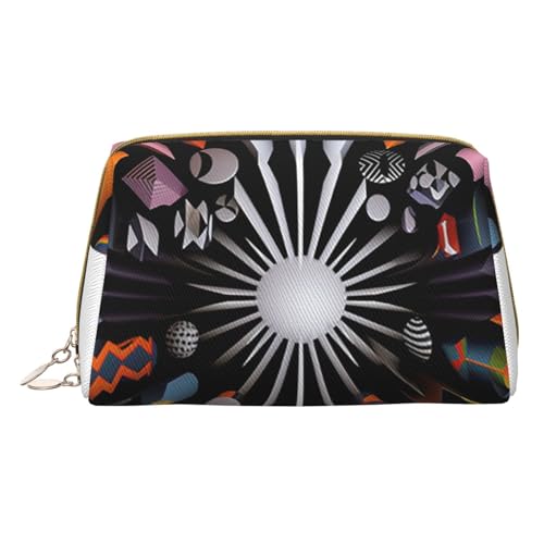 HCVXBSA Reise-Make-up-Tasche, Geschenk für Frauen, PVC-Leder-Kosmetiktasche, Kulturbeutel, tragbare breite offene Tasche, Reise-Kosmetiktasche mit Trennwand, Weiss/opulenter Garten, Einheitsgröße von HCVXBSA