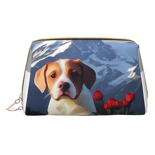 HCVXBSA Reise-Make-up-Tasche, Geschenk für Frauen, PVC-Leder-Kosmetiktasche, Kulturbeutel, tragbare breite offene Tasche, Reise-Kosmetiktasche mit Trennwand, Weiss/opulenter Garten, Einheitsgröße von HCVXBSA