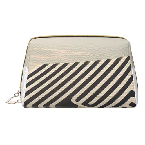 HCVXBSA Reise-Make-up-Tasche, Geschenk für Frauen, PVC-Leder-Kosmetiktasche, Kulturbeutel, tragbare breite offene Tasche, Reise-Kosmetiktasche mit Trennwand, Weiss/opulenter Garten, Einheitsgröße von HCVXBSA