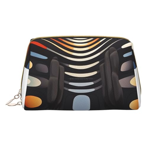 HCVXBSA Reise-Make-up-Tasche, Geschenk für Frauen, PVC-Leder-Kosmetiktasche, Kulturbeutel, tragbare breite offene Tasche, Reise-Kosmetiktasche mit Trennwand, Weiss/opulenter Garten, Einheitsgröße von HCVXBSA