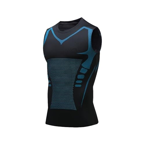 Kompressionsshirt für Herren, figurformend, figurformend, Taillen-Trainer, Weste, Workout, Tank-Top, Schwarz , XL von HDAKDDHG