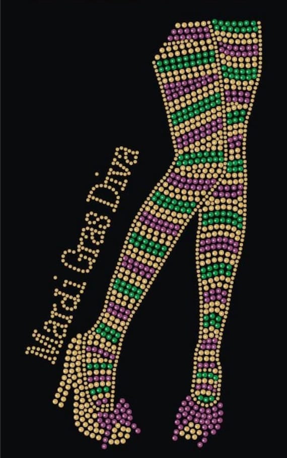 Fat Tuesday Mardi Gras Diva High Heel Schuh Verschönert Bling Strass T-Shirt Fat Tuesday Mardi Gras Diva High Heel Schuh Verschönert Bling Strass T-Shirt von HDBLING