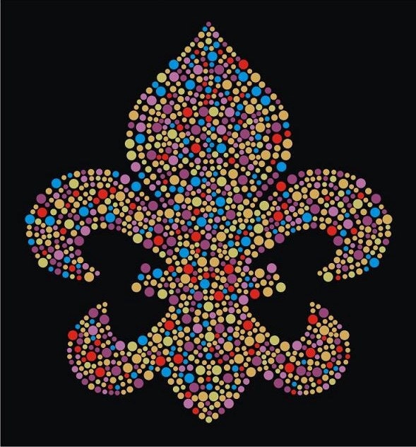 Multicolor Fleur De Lis Strass Bling Verzierte T-Shirt Multicolor Fleur De Lis Strass Bling Verzierte T-Shirt von HDBLING