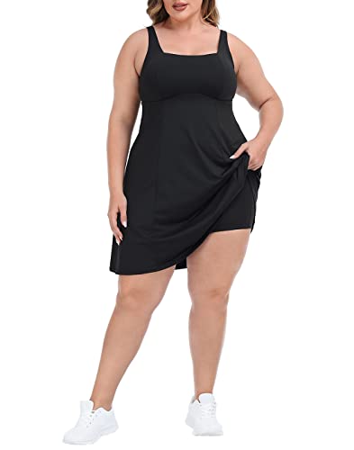 HDE Damen-Tenniskleid, Übergröße, Schwarz, Schwarz, 50 Mehr von HDE