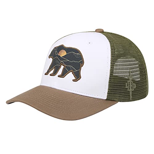 HDE Trucker Hat – Performance Outdoor Snapback Abenteuermützen für Herren, Boreal Bear, Einheitsgröße von HDE