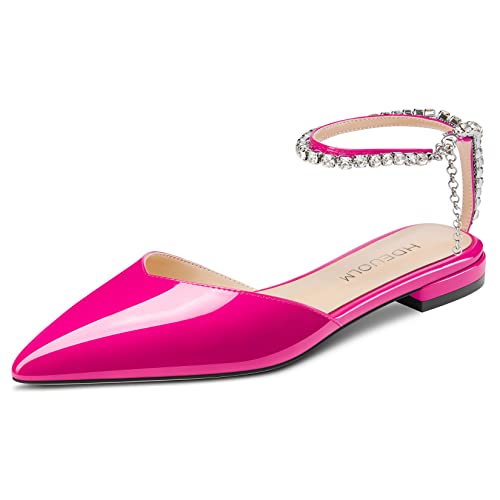 HDEUOLM Damen Chunky Blockabsatz Niedrige Absatz Heel Spitze Zehenkappe Pumps Knöchelriemen Slingback Diamant Kristall Hochzeit Dress Flache Schuhe Magenta 37 EU HDEUOLM Damen Chunky Blockabsatz Niedrige Absatz Heel Spitze Zehenkappe Pumps Knöchelriemen Slingback Diamant Kristall Hochzeit Dress Flache Schuhe Magenta 37 EU von HDEUOLM