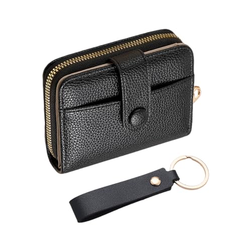 1 Schwarze Geldbörse, 1 Schwarzer Erschlüsselanhänger, Einfache Kartenaufbewahrungstasche, Kleine Und Tragbare Damenbrieftasche, Taschendekorationsanhänger. von HDGSAFD