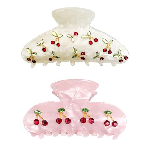 2 Stück Kirschspangen, Acryl-Haarspangen, Damen-Diamant-Haarspangen, Einfache Und Modische Haar-Accessoires, Haarschmuck von HDGSAFD