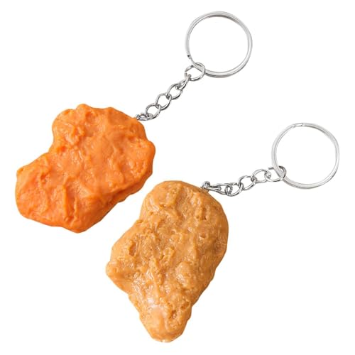 2 Stück Simulierte Gebratene Hühnernugget-Schlüsselanhänger, Kreative Schlüsselanhänger, Interessante Schlüsselanhänger, Dekorative Schlüsselanhänger von HDGSAFD