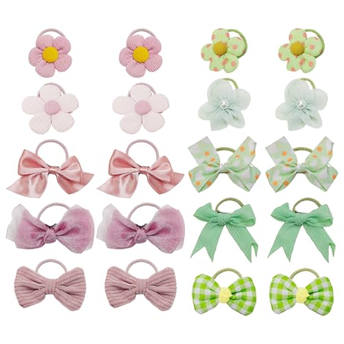 20 Stück Süße Haarseile, Schleifenblumen-Haarseile, Mädchen-Haarseile, Haarschmuck, Elastische Haarseile von HDGSAFD