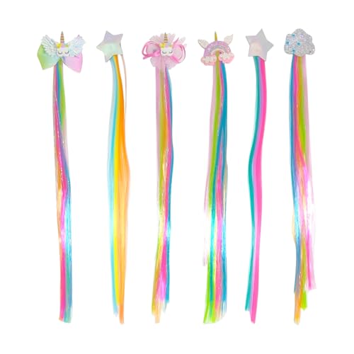 6 Stück Bunte Haarspangen, Süße Haarspangen, Kreative Perücken-Haarspangen, Mädchen-Haar-Accessoires, Haar-Accessoires von HDGSAFD