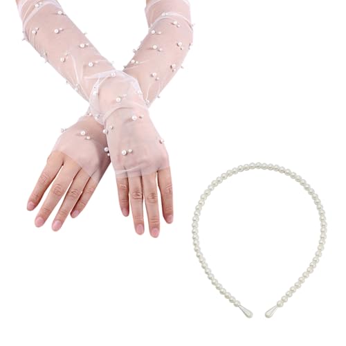 HDGSAFD 1 Paar Perle Mesh -Handschuhe Und 1 Stück Perle Stirnband, Lange Netzhandschuhe, Einfache Und Elee Handschuhe, Kleidungszubehör. HDGSAFD 1 Paar Perle Mesh -Handschuhe Und 1 Stück Perle Stirnband, Lange Netzhandschuhe, Einfache Und Elee Handschuhe, Kleidungszubehör. von HDGSAFD