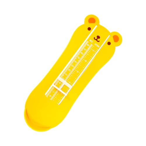HDGSAFD 1 Stück Kinder-Fußmessgerät, Cartoon-Muster-Fußmessgerät, Schuhgrößen-Messlineal, Werkzeug Zum Messen Der Fußgröße, Fußlängenmessgerät, Fußlineal-Messgerät (Gelb) von HDGSAFD