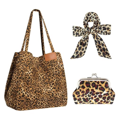 HDGSAFD 1 Tasche Mit Leopardenmuster, 1 Zierriemen Und 1 Münzfach, Retro-Umhängetasche, Langlebige Umhängetasche Mit Großem Fassungsvermögen, Umhängetasche von HDGSAFD