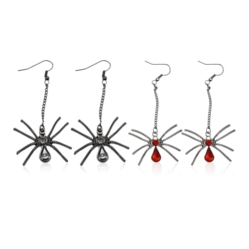 HDGSAFD 2 Paar Lustige Spinnen-Ohrringe, Modische Statement-Ohrringe, Gothic-Ohrringe, Rollenspiel-Accessoires von HDGSAFD