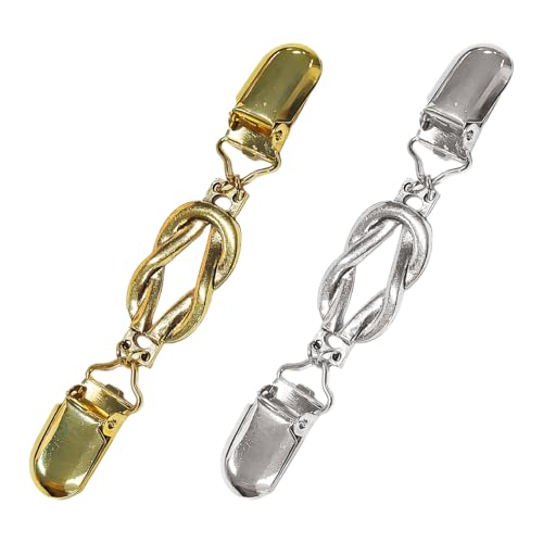 HDGSAFD 2 Stück Strickjackenklammern Aus Metall, Retro-Pulloverklammern, Bekleidungszubehör, Strickjackenklammern, Kleidungsdekorationsklammern von HDGSAFD