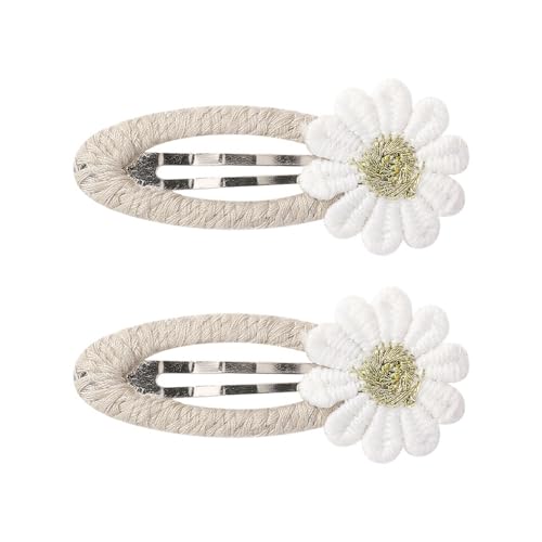 HDKEAN 2 Stück Stoff-Haarspangen, Kinder-Haarschmuck, Blumen-Haarspangen, Kinderhaar-Haarspangen, leicht, für kleine Mädchen, durchsichtig von HDKEAN