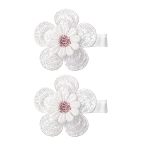 HDKEAN 2 Stück Stoff-Haarspangen, Kinder-Haarschmuck, Blumen-Haarspangen, Kinderhaar-Haarspangen, leicht, für kleine Mädchen, rot von HDKEAN