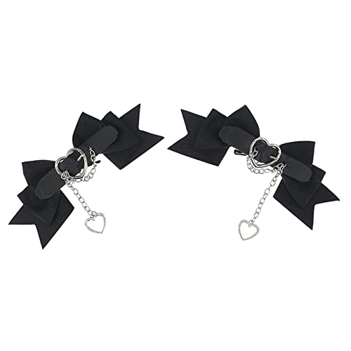 Fliege Punk Haarschleifen Haarspange Schleifen Haarnadel Schleife Haarspange Schleifen Haarspange Leder Schnalle Top Clip von HDKEAN