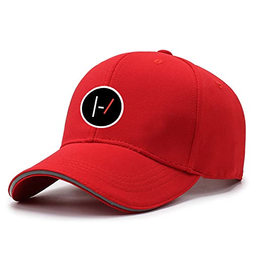 HDOEHLXF Herren Baseballkappe Mit for 21 Pilots Aufdruck Unisex Golf Und Tennismütze Lässige Sportkappe Verstellbar Sonnenhut Laufmütze – Geschenke Für Teenager-Red||one_Size von HDOEHLXF