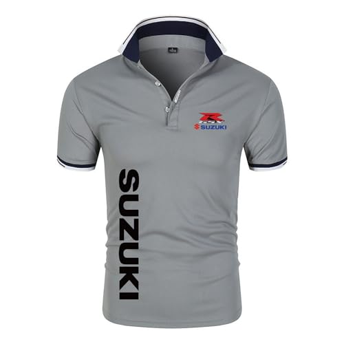 Herren T-Shirt Mit Kurzen Ärmeln Für Suzuki Print Modisches Poloshirt Mit Halblangen Ärmeln Sommerpullover Tennis T-Shirt Kleidung – Geschenk-Gray||l von HDOEHLXF