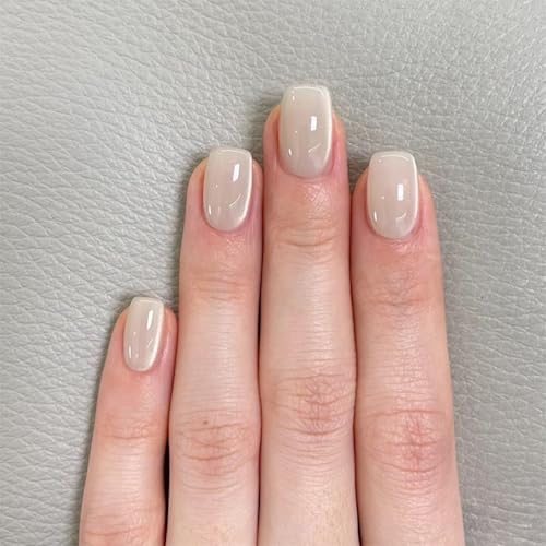 10pcs Kurzquadratische Weiße Katzen Eye False Nails Mandel Spring Press Auf Nägeln Für Frauen Vollbezüge Acrylnägel Kunstset von HDOYTXXM