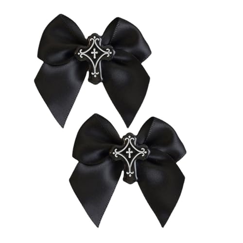 2 PCs Gothic Sweet Girly Dark Bow Hair Clip Bow Ribbon Bow Bündel Zubehör Süßes Balletcore von HDOYTXXM