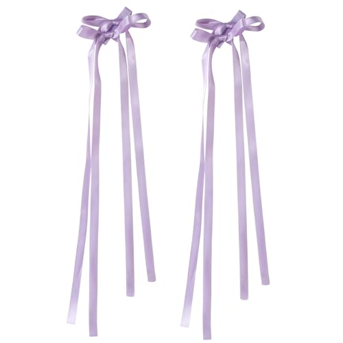 2 PCs Ribbon Bow Elegant 2000er Stil Seitenclip Bow Haarclip Süße Mädchen Fairy Bow Langer Bogenknoten Balletcore von HDOYTXXM
