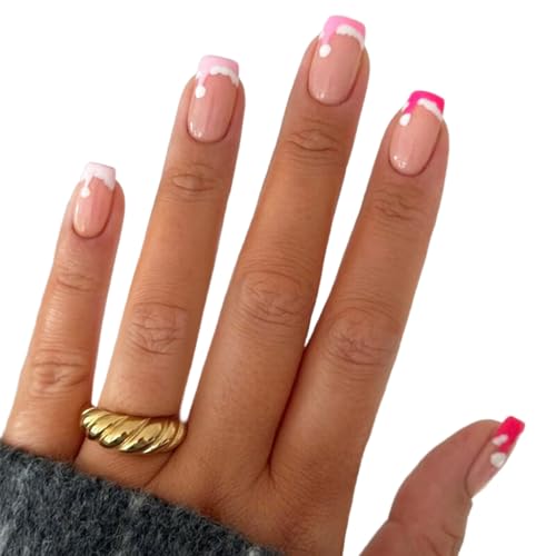 24 Stück Weihnachtsnägel Zum Aufdrücken Kurze Quadratische Acrylnägel Mit Französischer Spitze Hutdesigns Glänzende Künstliche Nägel Für Frauen 24 Stück Weihnachtsnägel Zum Aufdrücken Kurze Quadratische Acrylnägel Mit Französischer Spitze Hutdesigns Glänzende Künstliche Nägel Für Frauen von HDOYTXXM